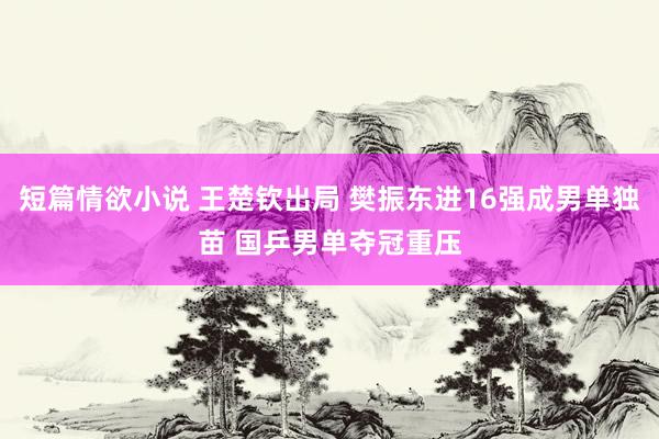 短篇情欲小说 王楚钦出局 樊振东进16强成男单独苗 国乒男单夺冠重压