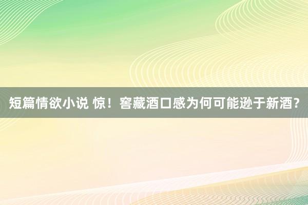 短篇情欲小说 惊！窖藏酒口感为何可能逊于新酒？