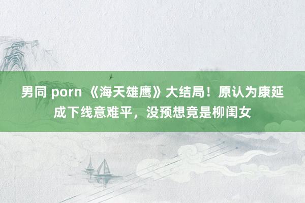 男同 porn 《海天雄鹰》大结局！原认为康延成下线意难平，没预想竟是柳闺女